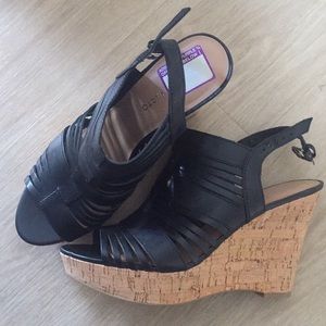 Brand New Franco Sarto Black Sandal Wedges